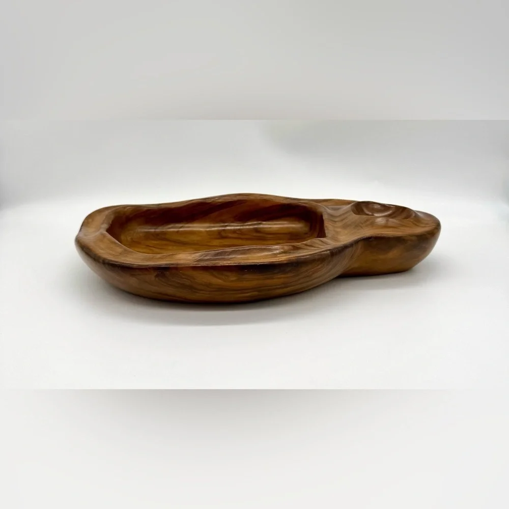 Vintage DAN KARNER Hand Carved Mid Century Wooden Serving Bowl Barcelona, Spain
